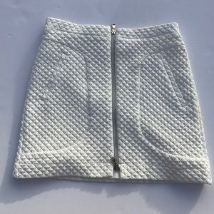 Zara A-line white mini skirt